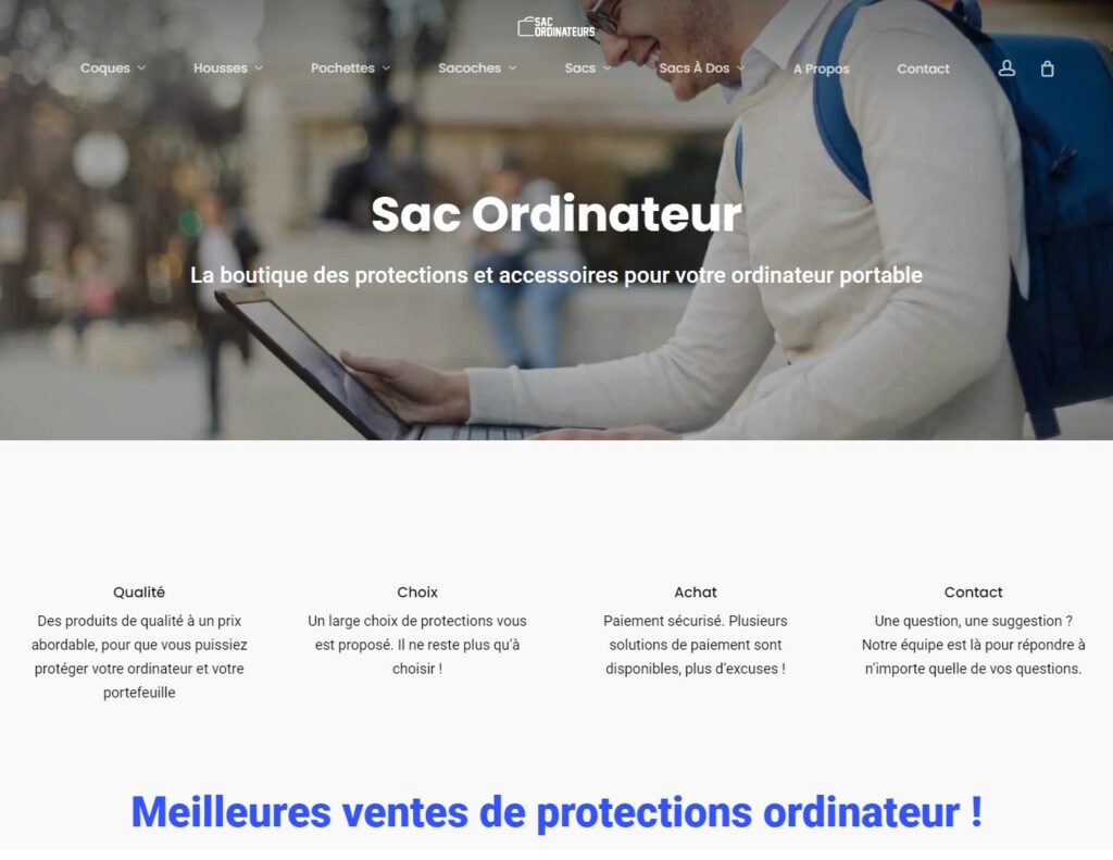 Page d'accueil de mon site créée avec Salient sur Wordpress