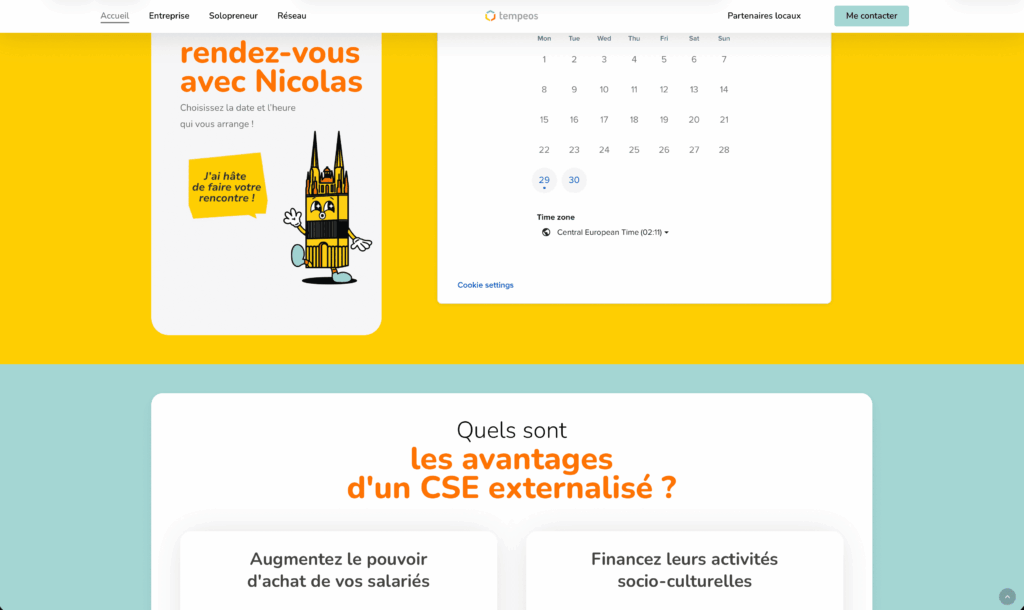CSE externalisé tempeos page d'accueil