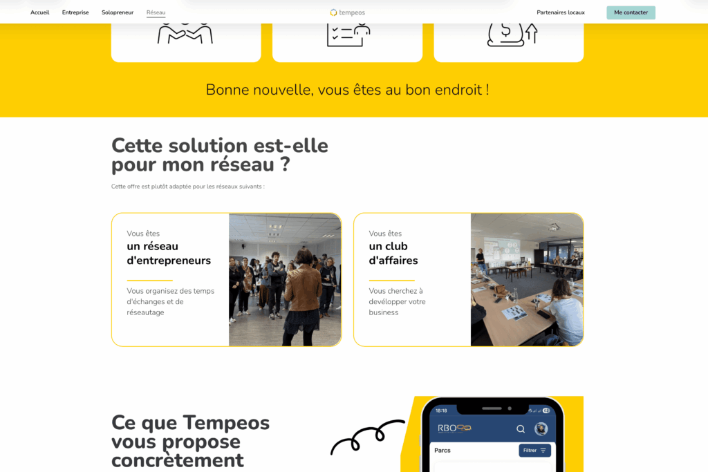 CSE externalisé tempeos page réseau