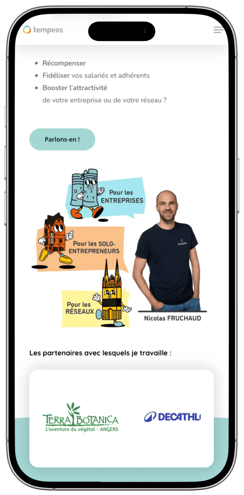 CSE externalisé Tempeos affichage sur téléphone